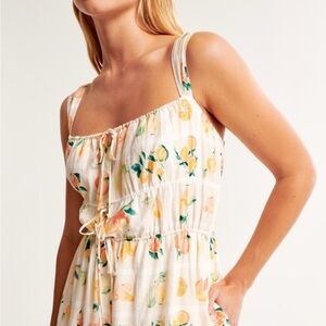 NEW Abercrombie & Fitch Citrus Fruit Dress Coquette Feminine Sundress Petite XS